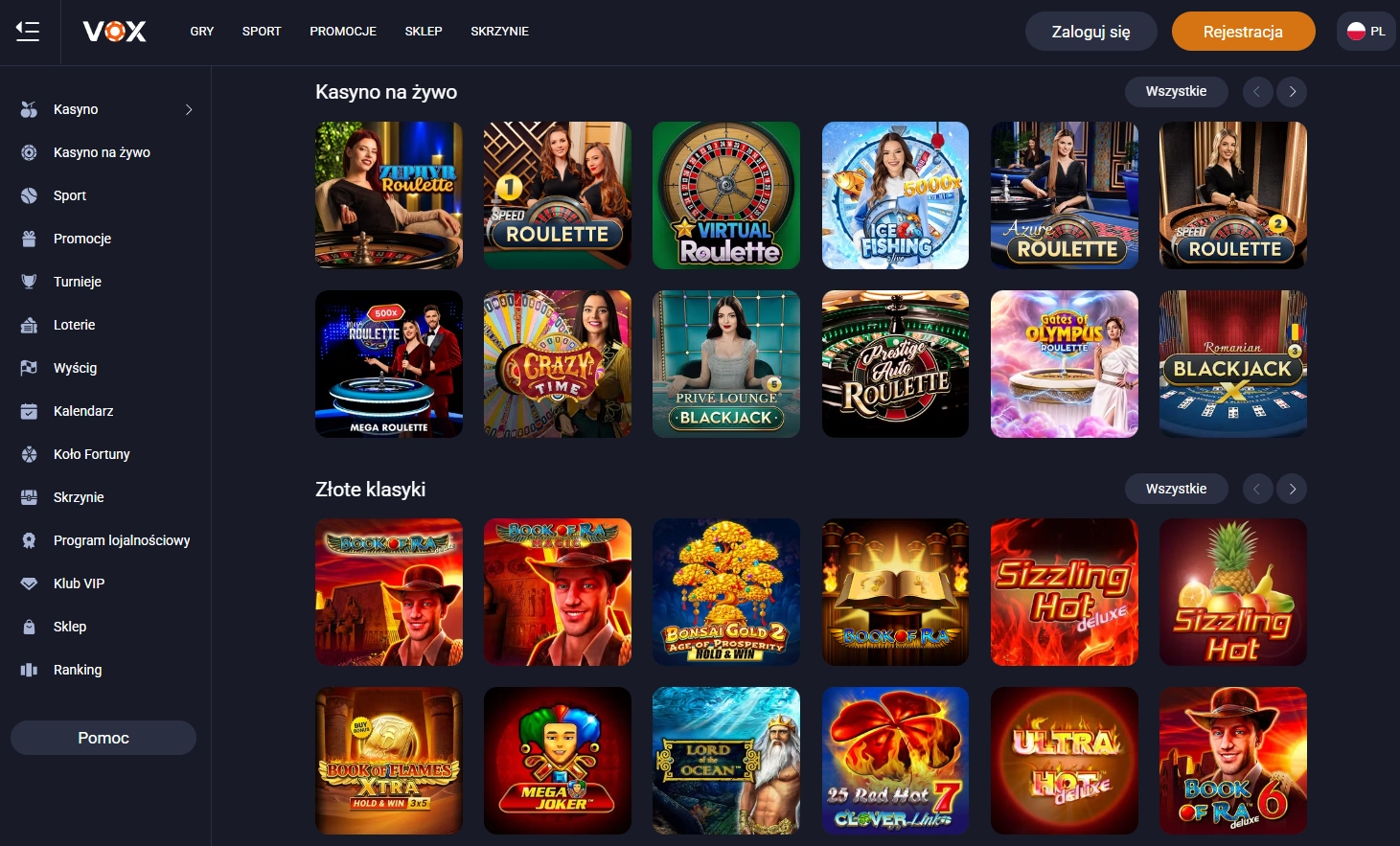 Dostęp do slotów i kasyna na żywo — Vox Casino aplikacja